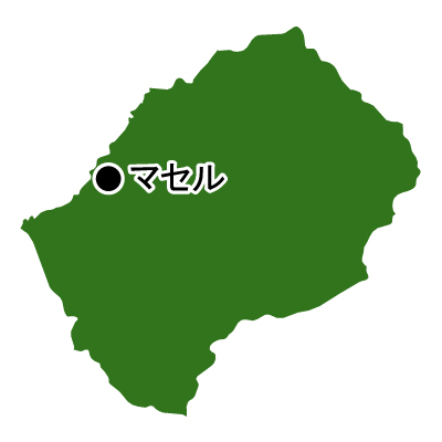 レソト王国無料フリーイラスト｜首都名(緑)